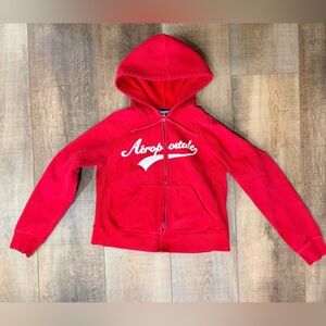 Aeropostale Kids Bright Red Full-Zip Hoodie with Logo
